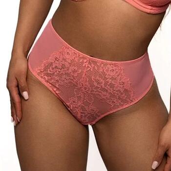 After Eden D-Cup & Up Bo High waist string in recycled fabric and lace Silken Coral