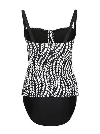 Mila Ocean Waves Tankini St Black White