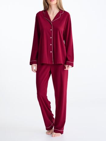 Lisca Nachtmode Tara Pyjama Met Blouse En Broek Ruby Red