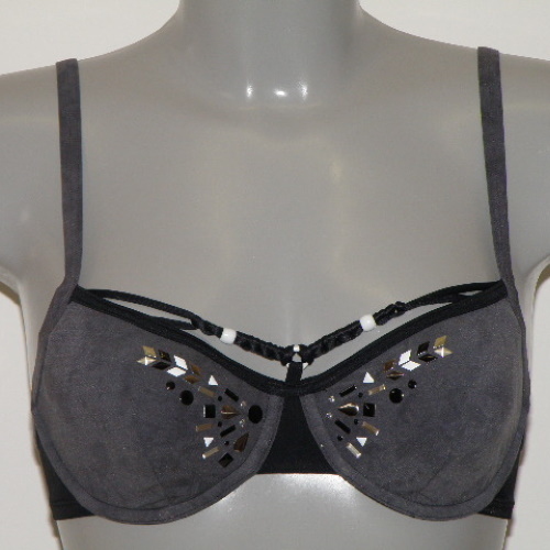 Marlies Dekkers Swimwear Beads grey/black soft-cup bikini bra