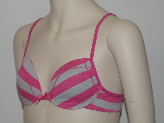 Boobs & Bloomers Summer Stripes pink/grey girls bra