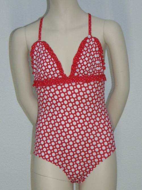 Nickey Nobel Dot red/white bathingsuit