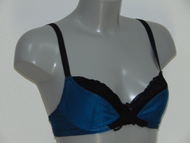 After Eden Dotted blue/black non-padded bra