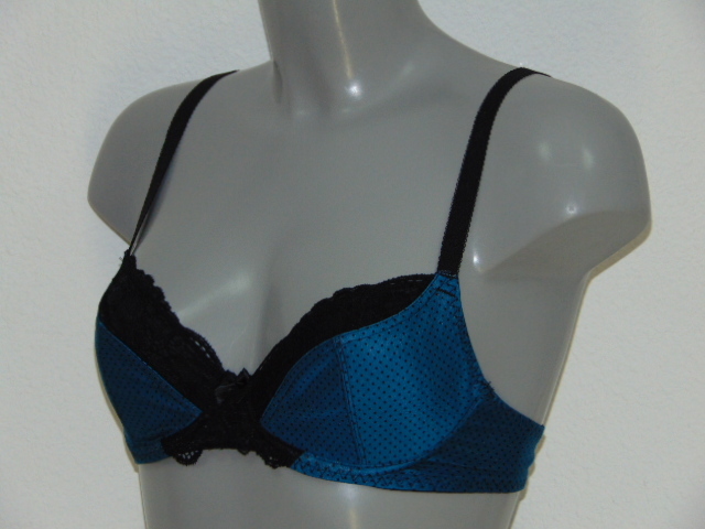 After Eden Dotted blue/black non-padded bra
