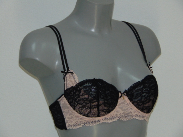 Sapph Giselle black/peach non-padded bra
