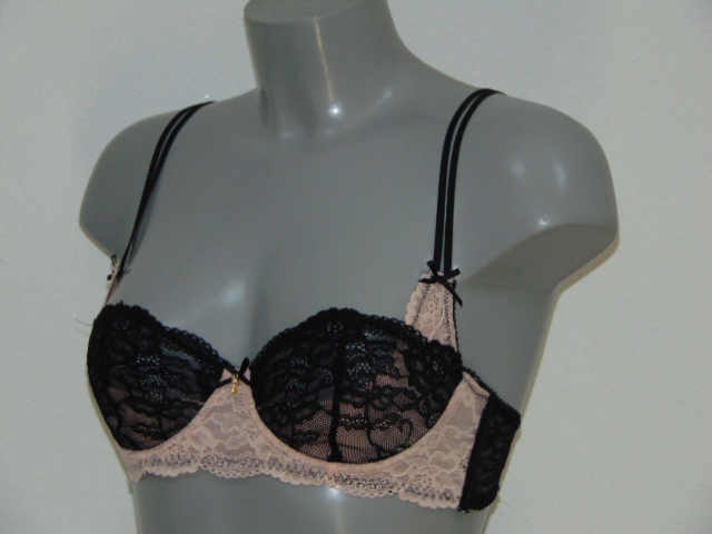 Sapph Giselle black/peach non-padded bra