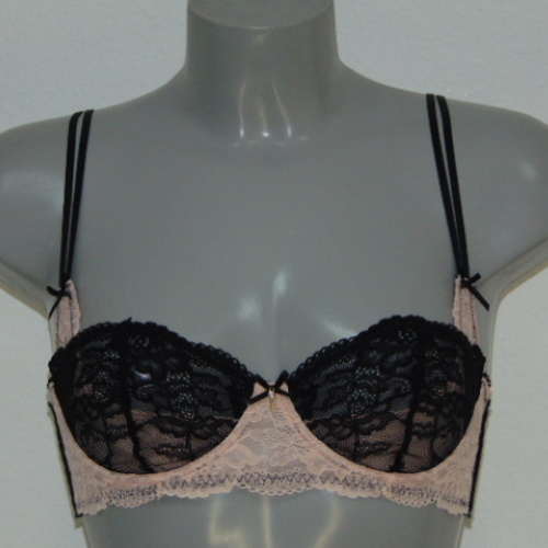 Sapph Giselle black/peach non-padded bra