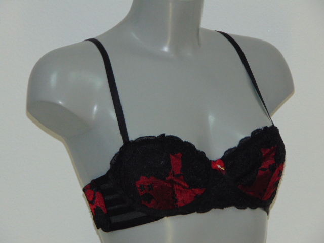 Sapph Alexandra red/black non-padded bra