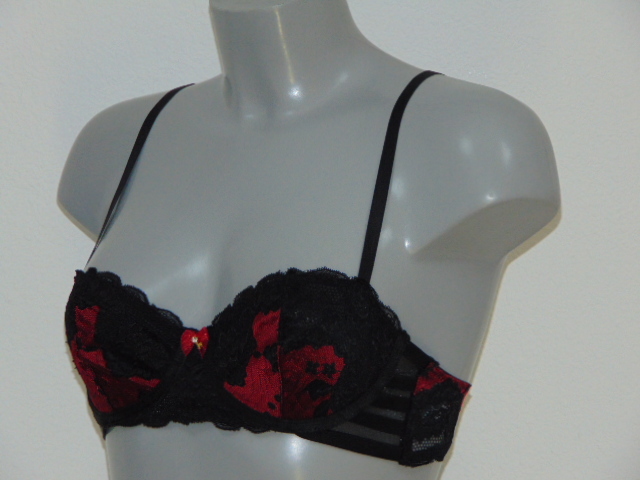 Sapph Alexandra red/black non-padded bra