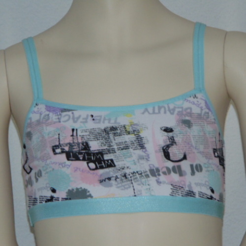 Boobs & Bloomers Tekst blue spaghetti top