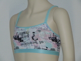 Boobs & Bloomers Tekst blue spaghetti top