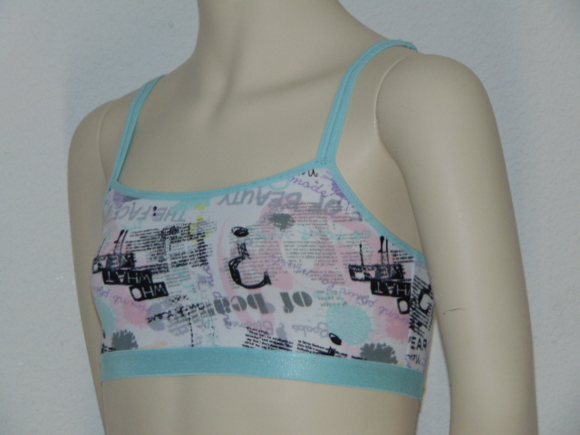 Boobs & Bloomers Tekst blue spaghetti top