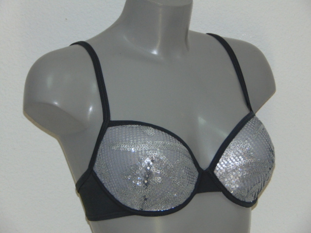 Sapph Swimwear Methics Leaves grey padded bikini bra