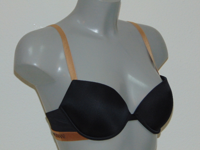 Armani Ladies Microfiber black push up bra
