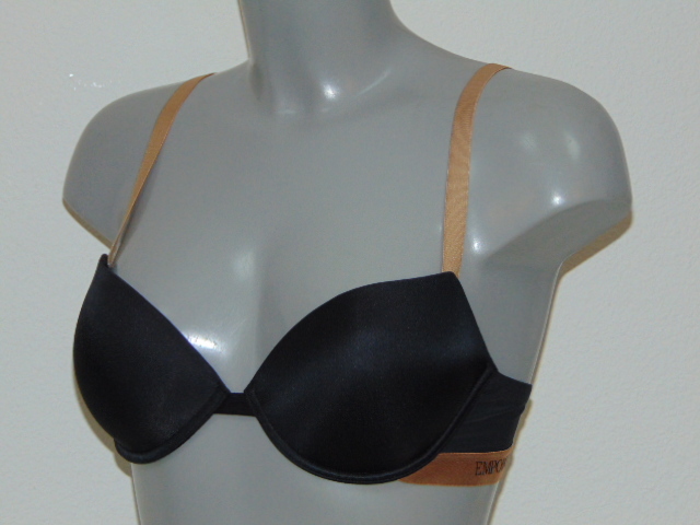 Armani Ladies Microfiber black push up bra
