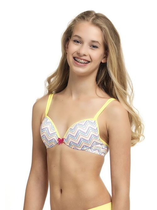 Boobs & Bloomers Weavy yellow girls bra