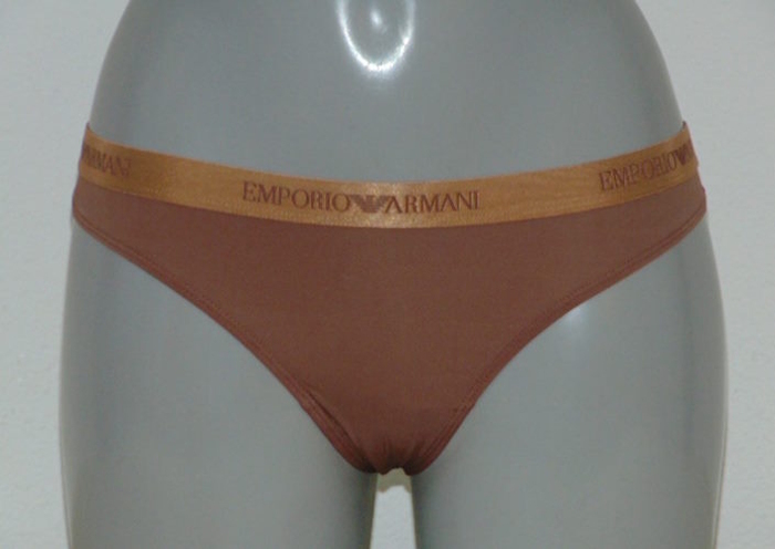 Armani Ladies Microfiber brown thong