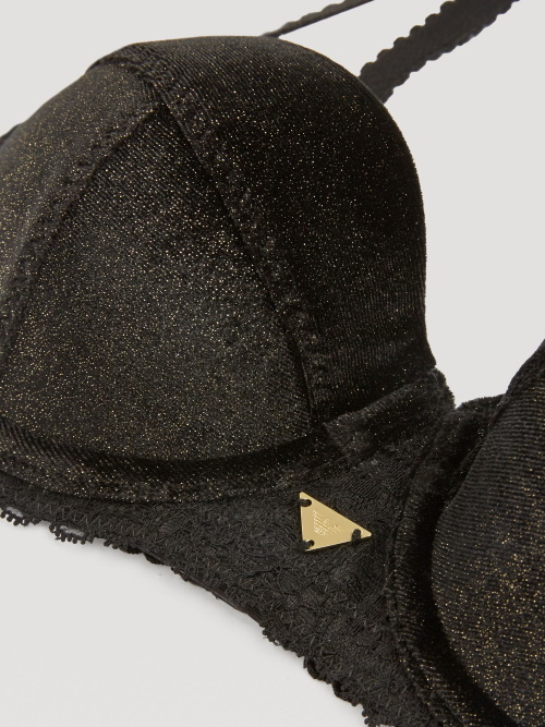 Armani Ladies Velvet black/gold padded bra