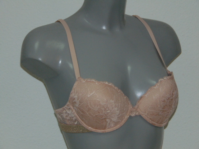 Armani Ladies Pizzo d'Oro peach push up bra