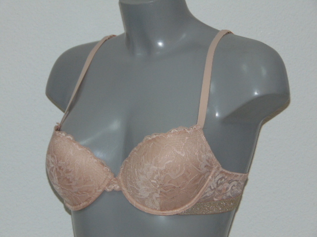 Armani Ladies Pizzo d'Oro peach push up bra