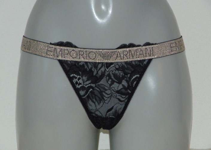 Armani Ladies Pizzo d'Oro black/gold thong