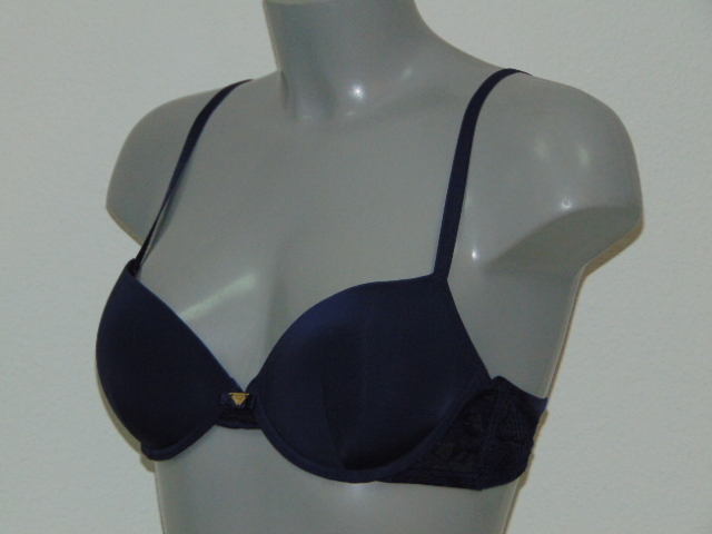 Armani Ladies  marina navy blue push up bra