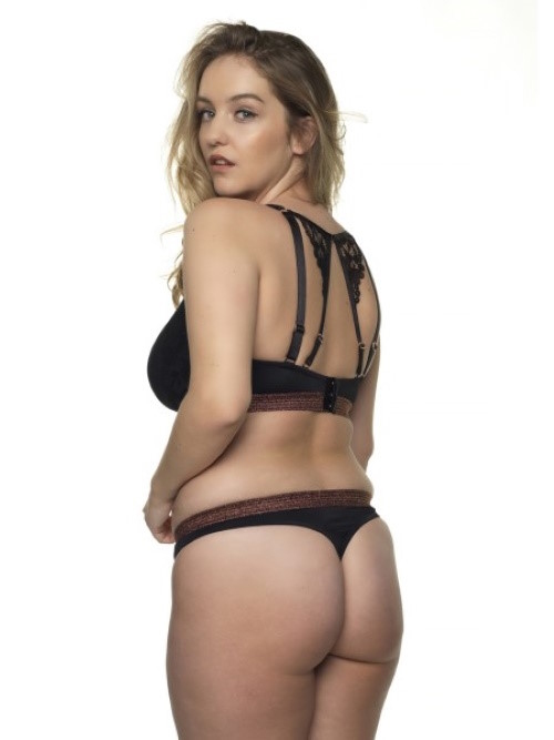 After Eden D-Cup & Up Joan black/gold thong