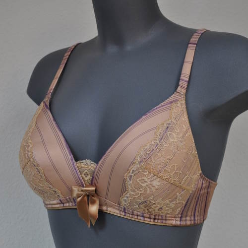 Eva Sharp and Chique peach wireless bra
