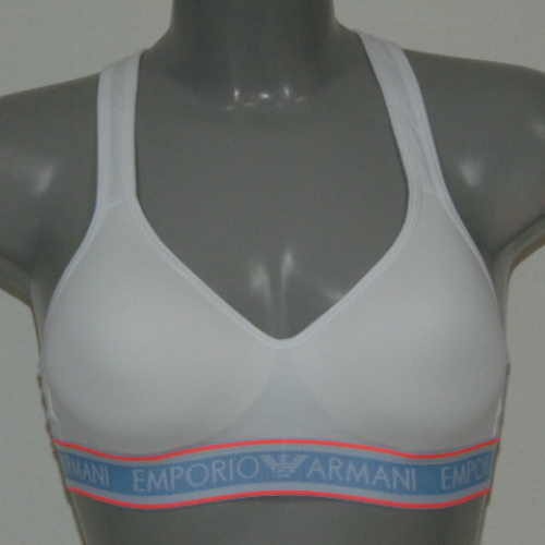 Armani Ladies Armani Sport white wireless bra