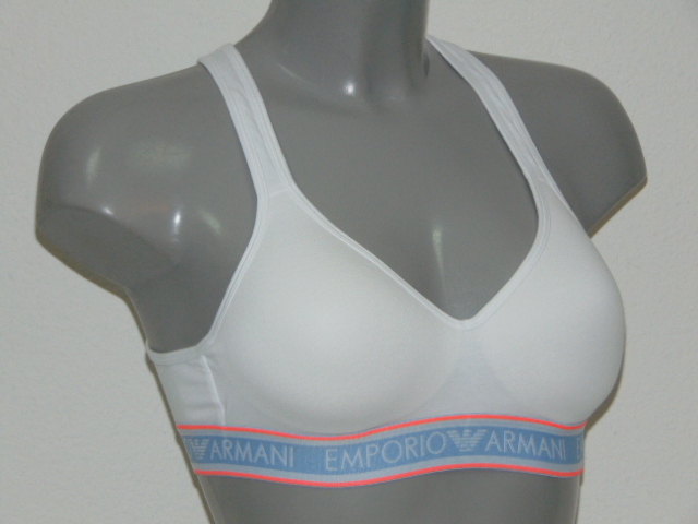 Armani Ladies Armani Sport white wireless bra