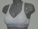 Armani Ladies Armani Sport white wireless bra