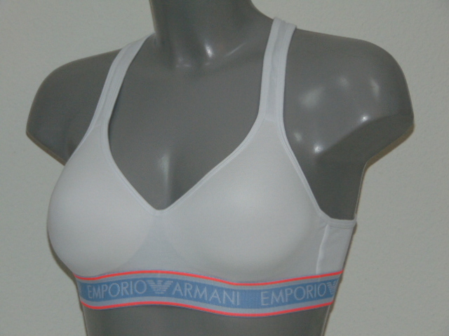 Armani Ladies Armani Sport white wireless bra