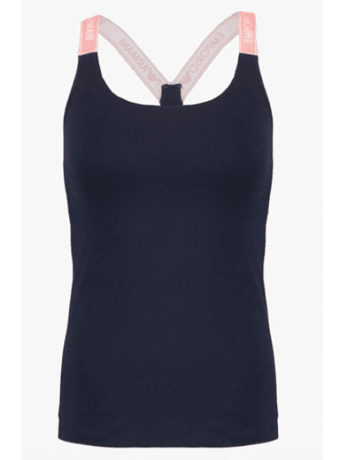 Armani Ladies Armani Sport navy blue top