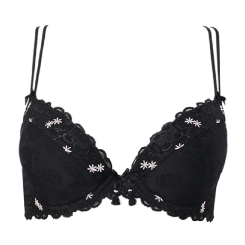 Louisa Bracq Marie-Antoinette black push up bra