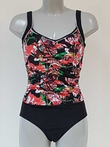 Lentiggini Floral  red/black bathingsuit