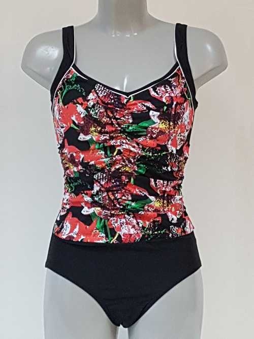 Lentiggini Floral  red/black bathingsuit