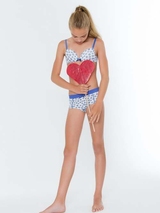 Boobs & Bloomers Kate white/blue short