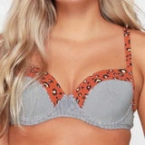 LingaDore Beach Striped Cheetah brown/print padded bikini bra