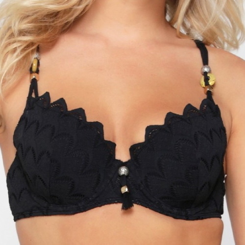 LingaDore Beach Lace Black black padded bikini bra