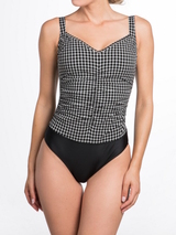 Bomain Check All Over black/white bathingsuit