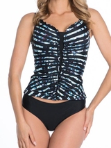 Bomain Madeira black/print tankini set