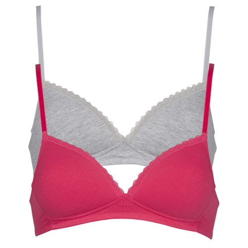 My Basic by After Eden Comfy pink/grey wireless bra