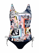 Anita Beach Illi white/print tankini set