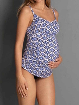 Anita Beach Lelepa blue/print pregnancy tankini