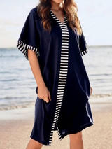 Anita Beach Morella navy/white beach dress