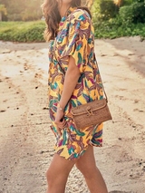 Rosa Faia Swimwear Tahiti yellow/print beach dress