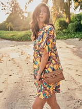 Rosa Faia Swimwear Tahiti yellow/print beach dress