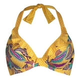Rosa Faia Swimwear Lizzy yellow/print soft-cup bikini bra