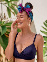 Rosa Faia Swimwear Maja navy blue padded bikini bra