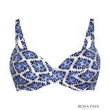 Rosa Faia Swimwear Daisy blue/print padded bikini bra